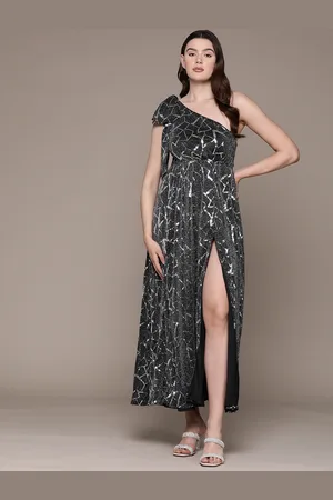 Bebe Future Glam Sequined One Shoulder Maxi Dress