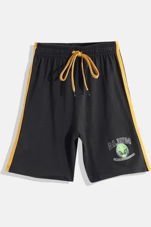 Eteenz Boys Premium Cotton Typography Printed Detail Regular Shorts