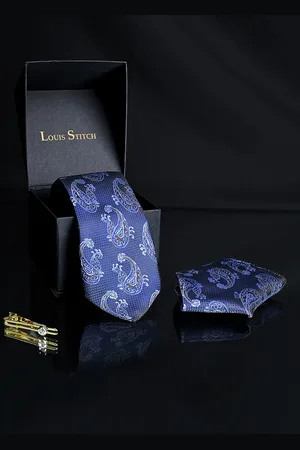 LOUIS STITCH Men Silk Necktie Accessory Gift Set