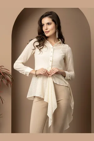 BEATNIK Shirt Style Long Cuffed Sleeves Top