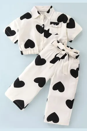 CrayonFlakes Girls Printed Shirt With Palazzos