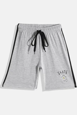 Eteenz Boys Premium Cotton Typography Printed Detail Regular Shorts