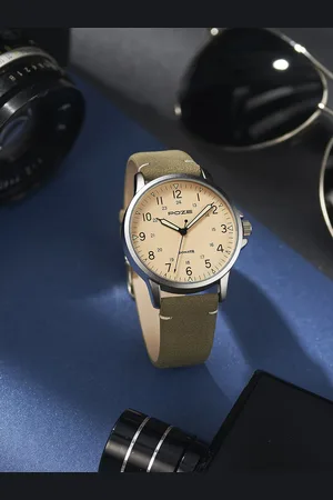 Sonata Men Brass Dial & Leather Bracelet Style Straps Round Analogue Watch SP70011SL04W