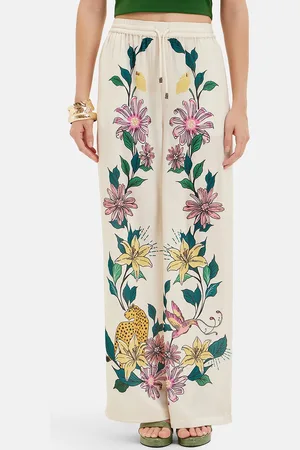 Kazo Women Floral Printed High-Rise Trousers