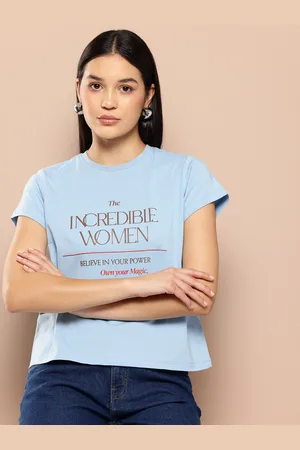 Chemistry Women Typography Printed Pure Cotton T-shirt