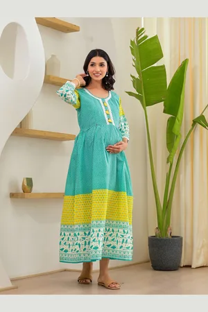 Aujjessa Printed Maternity Maxi Dress