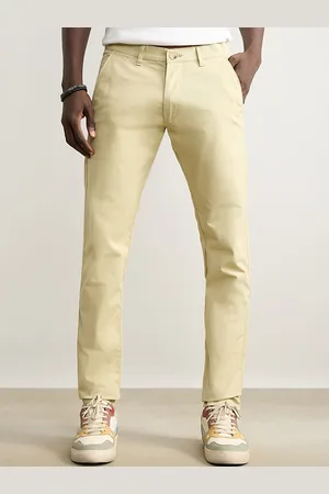 FREAKINS Men Mid-Rise Plain Cotton Chinos Trousers