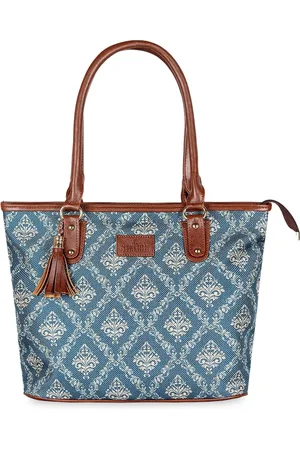 THE CLOWNFISH Percy Blue Ethnic Motifs Printed Structured Shoulder Bag