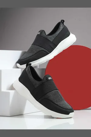 HRX Women Black Textured Lace-Up Walking Shoes