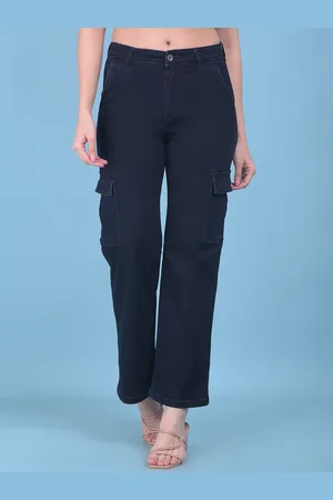 Crimsoune Club Women Wide Leg Stretchable Cargo Jeans
