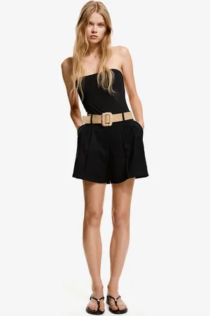 H&M Women Belted Twill Shorts