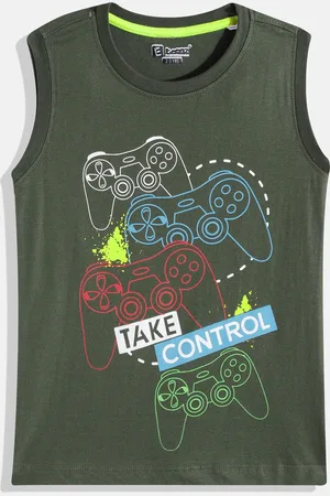 Eteenz Boys Printed Sleeveless Premium Cotton T-shirt