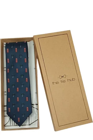 The Tie Hub Men Woven Design Silk Broad Tie