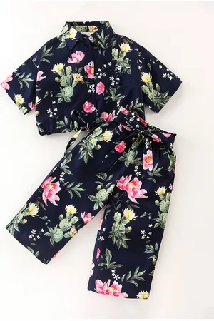 CrayonFlakes Girls Printed Shirt With Palazzos