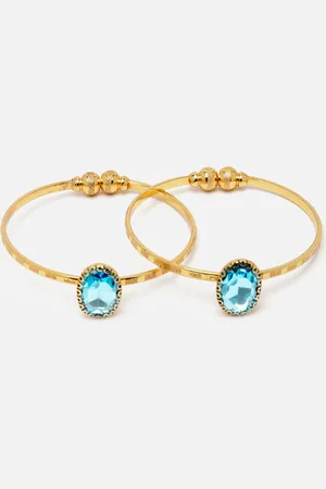Anouk Set Of 2 Gold-Plated CZ-Studded Tasselled Bangles