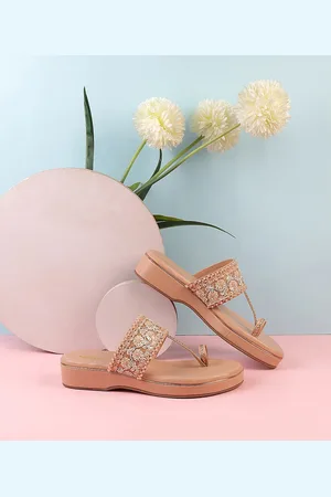 Metro Embellished Open Toe Flatform Heels