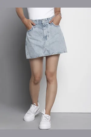 Tommy Hilfiger Women Pure Cotton Denim Mini Skirt