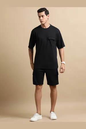 Bushirt Round Neck Drop-Shoulder Oversized T-Shirt & Shorts