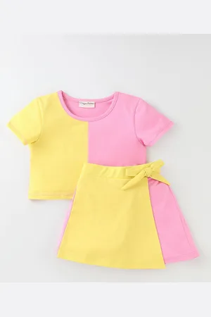 CrayonFlakes Girls Colourblocked Top with Shorts