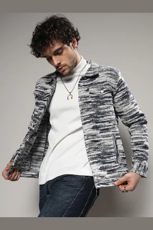 Campus Abstract Printed Spread Collar Windcheater Cotton Tailored Jacket