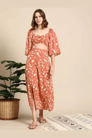 Mast & Harbour Women Printed Top & Skirt Co-Ords Set