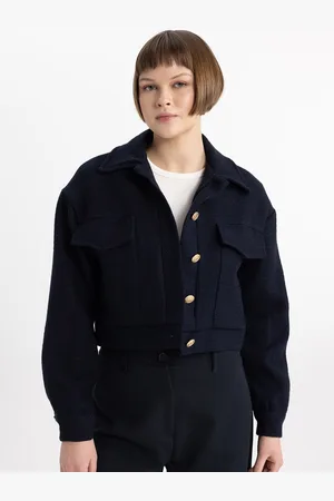 DeFacto Women Acrylic Crop Tailored Jacket