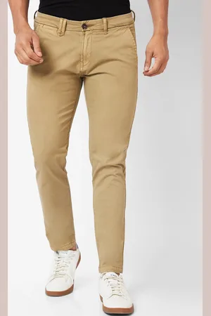 SPYKAR Men Slim Fit Mid Rise Cotton Trousers