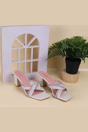 Metro Colourblocked Open Toe Block Heels