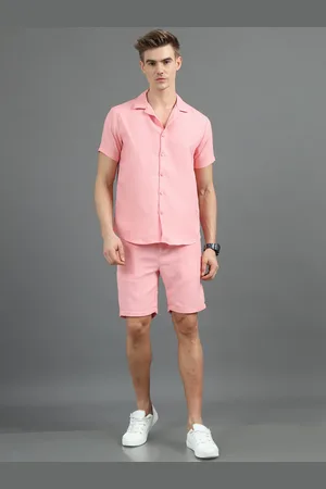 Bushirt Woven Design Short Sleeves Shirt With Shorts