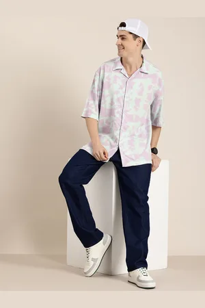 HERE&NOW Tie and Dye Relaxed Fit Casual Shirt