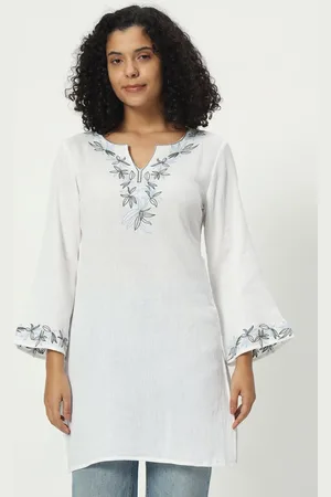 CHARMGAL Floral Embroidered Cotton kurti