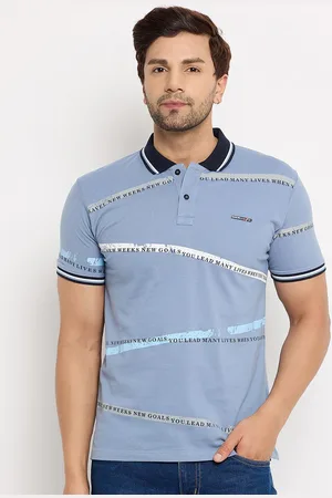Duke Men Striped Polo Collar Slim Fit T-shirt