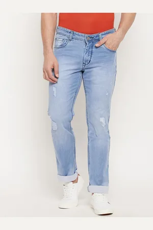 Duke Men Blue Slim Fit Mildly Distressed Heavy Fade Stretchable Jeans
