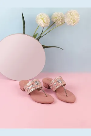 Metro Embellished Open Toe Block Heels