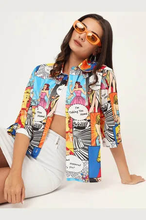 CHARMGAL Classic Graphic Printed Oversize Casual Shirt