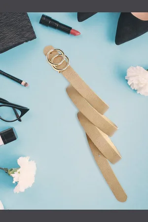 DressBerry Women Synthetic Leather Push Pin Textured Belt