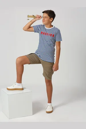 Nautica Boys Striped Pure Cotton T-shirt
