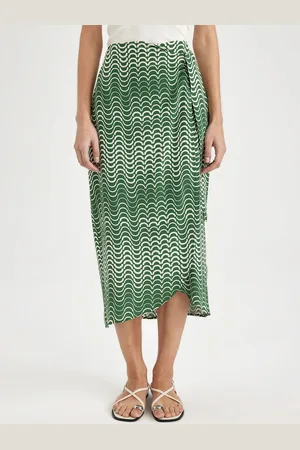 DeFacto Printed Tulip Hem Midi Skirt