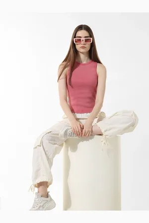 ONLY Onl Uexring Sl Ribbed Fitted Cotton Top