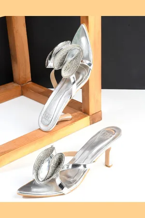 THE WHITE POLE Embellished Open Toe Slim Heels