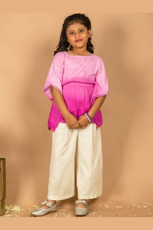 HERE&NOW Girls Dyed Extended Sleeved Tunic With Trousers