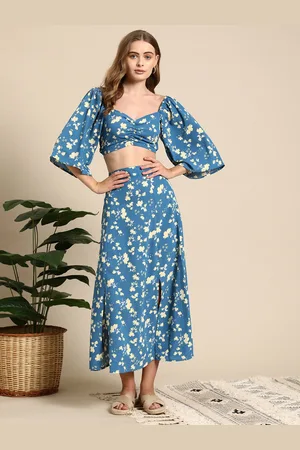 Mast & Harbour Women Printed Top & Skirt Co-Ords Set
