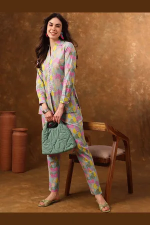 Anouk Printed Pure Cotton Top with Trousers