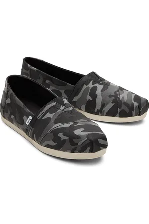 TOMS Women Black Alpargata Cloudbound Forest Camo Printed Slip-On Sneakers