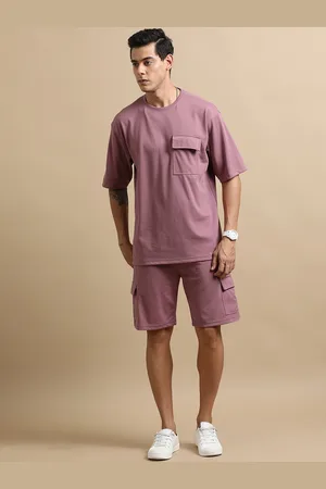 Bushirt Round Neck Drop-Shoulder Oversized T-Shirt & Shorts
