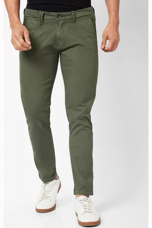 SPYKAR Men Slim Fit Mid Rise Cotton Trousers