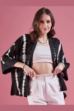 DressBerry Black and White Tie & Dye Shrug