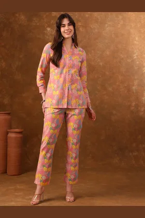 Anouk Printed Pure Cotton Top with Trousers