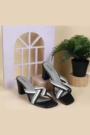 Metro Textured Open Toe Block Heels