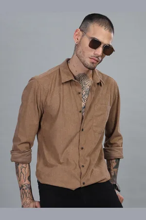 HERE&NOW Slim Fit Textured Spread Collar Long Sleeves Casual Shirt